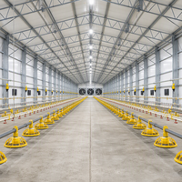 Structure en acier préfabriquée à grande portée pour abri de bétail, avec cadre galvanisé isolé, pour bâtiment d'élevage de vaches en ferme.