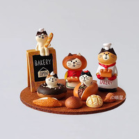 Artisanat en résine de style japonais ZAKKA, inspiré d'Instagram, en forme de chat, à motifs de dessins animés, sur le thème du pain, pour la décoration de cafés et de pâtisseries, jouets décoratifs
