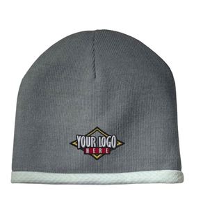 Personalized Terry Dobby Sporty Knit Beanie Hat with Custom Logo Embroidery for Winter Outdoor Casual Use - Product Image 1
