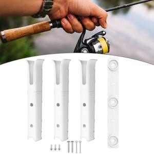 Nuova staffa porta asta bianca a 3 tubi per canna da pesca per deposito Garage e rimorchi - Product Image 2