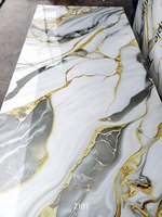Panneau mural alternatif moderne en PVC, effet marbre brillant UV, imperméable, ignifuge, résistant à l'humidité et antistatique
