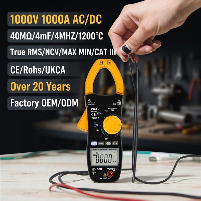 VA311B Digital Clamp Meter Multimeter Ammeter Clamp AC DC 1000V 1000A Car Volt Amp Meter Tester