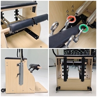 Chaise de Pilates en bois avec pédale fendue pour la stabilité, machine de réforme d'exercices combinés, poignées Pila, accessoires d'entraînement de yoga et de fitness