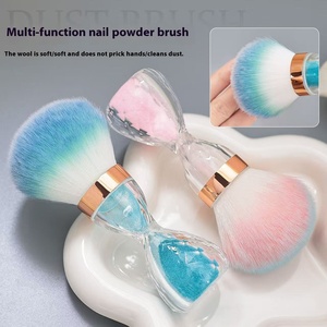 Makeup Nail Art <b>Brush</b> Set Hourglass Plastic Handle Synthetic Hair Powder Remover <b>Dust</b> Cleaning <b>Brush</b> for Salon Manicure Tool - Product Image 6
