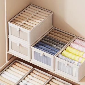Cotton and Linen Fabric Can Be Window <b>Storage</b> Drawer Type <b>Clothes</b> Organizer Household Large Foldable <b>Storage</b> Box - Product Image 6