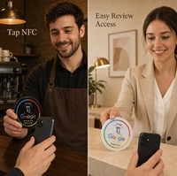 Carte de commentaires Google circulaire NFC personnalisée pour avis clients, idéale pour les petites entreprises, salons, restaurants 215