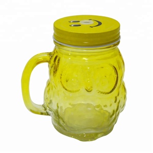 Producto caliente de <span class=keywords><strong>la</strong></span> forma del buho tapa paja <span class=keywords><strong>restaurante</strong></span> mason jar con mango - Product Image 4