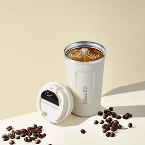380ml 510ml gobelet Double paroi en acier inoxydable 304 isolé plus chaud affichage de la température Smart Led couvercle tasses à café