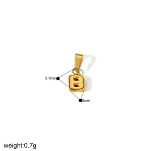 Pendentif Mini Lettre Bulle en Or 18 carats, Acier Inoxydable, Breloque de Bijou Personnalisable DIY avec Lettres Anglaises - Product Image 6