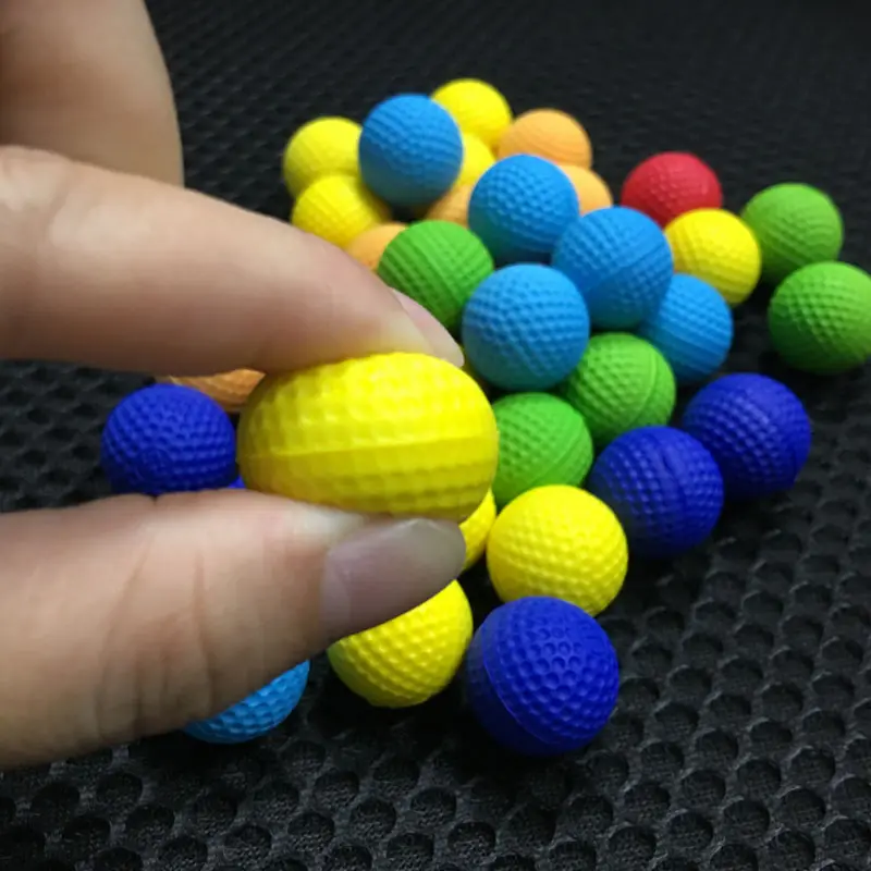 Çok renkli köpük topları oyuncak silah rakip dolum değiştirin yuvarlak toplar PUFoam mermi topları oyuncak tabanca için