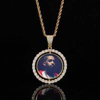 Mqrq — collier avec strass Double face pour hommes, sur mesure, avec pendentif en filature, bijoux en Zircon, Hip Hop