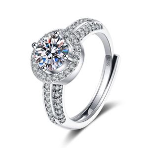 Luxury Sparkling Drop-Shaped Zircon Diamond Wedding <b>Ring</b> for Bridal Platinum Plated Open <b>Adjustable</b> <b>Ring</b> Wedding Band - Product Image 5