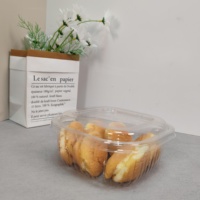 Meilleures ventes Emballage carré jetable en plastique PET transparent pour gâteau, dessert, pain, tarte, récipient alimentaire avec couvercle