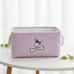 Panier de rangement pour enfants en tissu de coton doux et moderne, bac rectangulaire coloré pour organiser les jouets, les livres ou les peluches - Sûr et écologique - Product Image 3