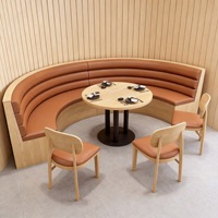 Banquette de restaurant moderne et personnalisée avec structure en bois durable pour centre commercial, restauration rapide et hot pot