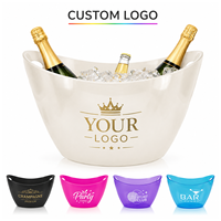 Seau à glace personnalisé en plastique PS, design lingot chinois, 12L, robuste et durable avec poignée, base antidérapante, couleur personnalisée pour bar