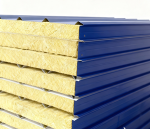 Panel sándwich <span class=keywords><strong>de</strong></span> lana <span class=keywords><strong>de</strong></span> roca ignífugo <span class=keywords><strong>para</strong></span> pared y techo Material <span class=keywords><strong>de</strong></span> construcción Aislamiento acústico térmico - Product Image 5