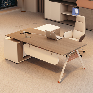 Escritorio Ejecutivo Moderno Minimalista de 1600 mm, Escritorio de Oficina de Lujo Ligero con Juego de Sillas para Espacio de Trabajo de Gerencia - Product Image 1