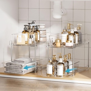Organiseurs et rangements sous l'évier à <span class=keywords><strong>2</strong></span> niveaux, organisateurs de placards de salle de bain empilables multi-usages, organisation de cuisine avec séparateurs - Product Image 1