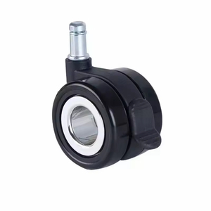 60mm Office Chair Caster <b>Wheels</b> Grip Ring Stem Twin Swivel Castors 60kg Load Precision Ball Bearing Silent Braking Furniture - Product Image 2