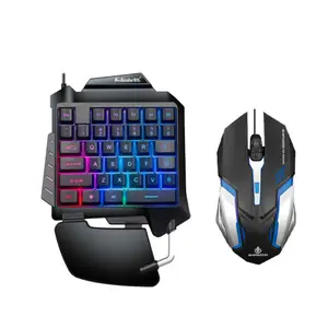 Mini <span class=keywords><strong>clavier</strong></span> de jeu ergonomique filaire USB, <span class=keywords><strong>clavier</strong></span> mécanique RGB professionnel à <span class=keywords><strong>une</strong></span> <span class=keywords><strong>main</strong></span> et combo <span class=keywords><strong>souris</strong></span> pour téléphone portable - Product Image 1