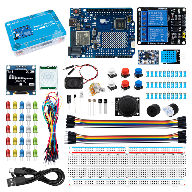LAFVIN  Diy Starter Kit Include Uno Set Wifi Development Board For Arduino Kit R4 Arduino Starter Kit Uno R3