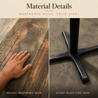 Dernier prix d'usine Mobilier commercial Café Restaurant Cuisine en métal Table de bar en bois avec pieds en métal