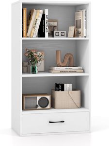 Moderna libreria cubica in legno a <span class=keywords><strong>4</strong></span> livelli con cassetto piccoli spazi Organizer libreria per soggiorno e camera da letto per sala da pranzo - Product Image 4