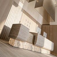 Bureau de réception moderne personnalisé en surface solide diamantée pour hall d'hôpital avec design durable et garantie de 10 ans