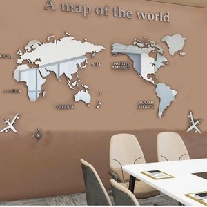<span class=keywords><strong>Mappa</strong></span> <span class=keywords><strong>del</strong></span> <span class=keywords><strong>Mondo</strong></span> 3D in Acrilico, Adesivo Murale Decorativo, Decorazione per la Casa - Product Image 1