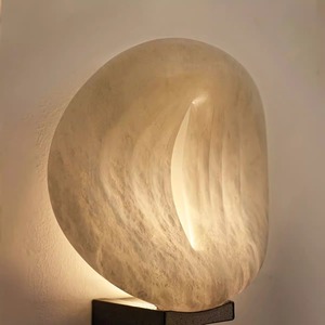 Lampe murale en marbre naturel de style italien, Source de lumière Led, Base d'ampoule E27, 220V, pour salon, chambre à coucher, balcon - Product Image 5
