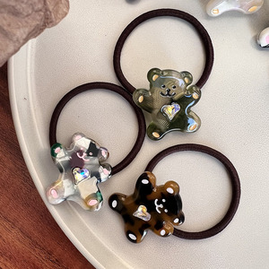 Zi Teng stile coreano orsacchiotto aceto corda per capelli con stile colorato <span class=keywords><strong>e</strong></span> carino, riduzione dell'età fascia logo stampabile - Product Image 2