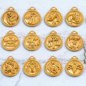 Colgantes de Acero Inoxidable con Baño de Oro de 18K, Resistentes al Deslustre, con Símbolos Clásicos del Horóscopo para Niños - Product Image 1