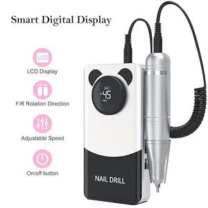 Taladro Eléctrico Profesional para Uñas: Lima de Uñas Recargable de 45000 RPM con Puntas y Base para Uñas de Gel Acrílico, Taladro Profesional para Uñas - Product Image 2