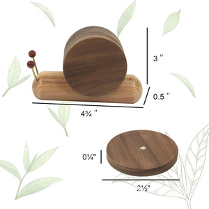 Posavasos de madera con forma de caracol, de madera de nogal, aislante del calor, tapete japonés para té, tapete de madera maciza antiescaldante - Product Image 4