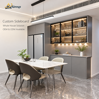 Meuble mural moderne pour cuisine, ensemble d'armoires avec rangement multi-niveaux, construction en bois durable, finition résistante à l'eau pour la maison et l'hôtel