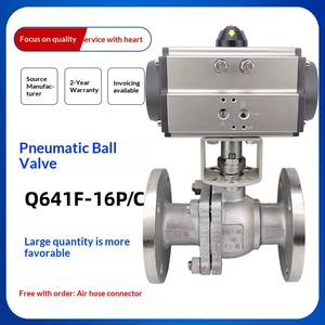 Vanne à boisseau sphérique flottante pneumatique Alahot Q641F-16 en acier inoxydable et acier moulé, vanne <span class=keywords><strong>d</strong></span>'arrêt rapide DN50 1.6MPa 150 - Product Image 5