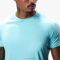 T-shirt de sport personnalisé de haute qualité, coupe musclée, compression, haut de sport, t-shirt en maille pour hommes