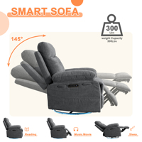 Fauteuil inclinable électrique sans fil au design moderne des États-Unis pour le salon