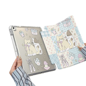 Linda funda para tableta con diseño de dos gatitos, borde plegable en Y, anticaídas, con ranura para lápiz, para iPad Pro de 11 y 13 pulgadas - Product Image 1