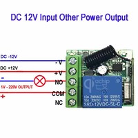 Commutateur à distance DC 12V 1CH avec Module de relais de télécommande universel 24V 2 retards 433MHz récepteur de relais de commutateur de télécommande