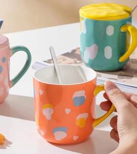 Afternoon <b>Tea</b> Contrast Color Mug with Cover Niche High Sense Girl Home Ceramic <b>Cup</b> Gift Office Coffee <b>Cup</b> - Product Image 5