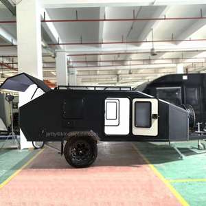 Gran oferta <span class=keywords><strong>2022</strong></span>, <span class=keywords><strong>Mini</strong></span> caravana, remolque de viaje en forma de lágrima, casa pequeña de aluminio para acampar al aire libre con capacidad para 4 personas - Product Image 2