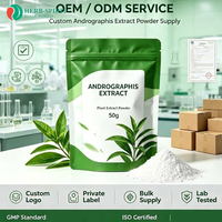 Poudre d'Andrographolide Naturelle Halal ISO, Extrait d'Andrographis Paniculata 10% 20% 50% 98% pour Matière Première de Complément Alimentaire