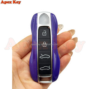Étuis de clés de remplacement de haute qualité et magnifiques de couleur violette pour Porsche avec autocollants pour la création de cadres photo artistiques - Product Image 2