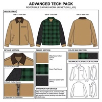 Maßgeschneiderte Herren Detroit Arbeitsjacke mit Cordkragen, Schwere Gewaschene Canvas-Jacke, Warmer Reißverschluss, Vintage Amerikanischer Stil