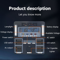 Générateur solaire OEM 3000W, batterie externe LiFePO4, alimentation 1000W, station d'alimentation portable à onde sinusoïdale pure pour activités de plein air