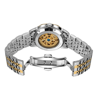 Jam Tangan Pria Forsining Spot Otomatis Skeleton Casing Alloy Tahan Air 3BAR Mekanik Tali Baja Tahan Karat OEM