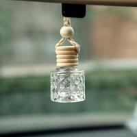 En stock – Vente en gros – Flacon diffuseur de parfum pour voiture vide de 8 ml, en forme de cylindre, à suspendre, avec bouchon en bois