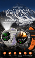 Montre connectée GPS HT53 1,46 pouces, altimètre, baromètre, lampe torche, boussole, 650 mAh, plus de 100 modes sportifs, étanche IP68, montre intelligente pour l'extérieur